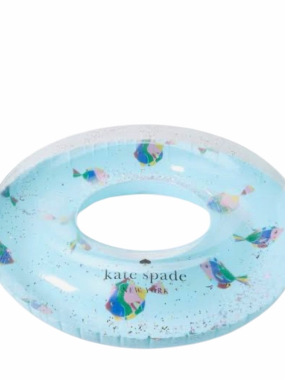 kate spade Aqua Blue Fish Glitter Donut Pool Float